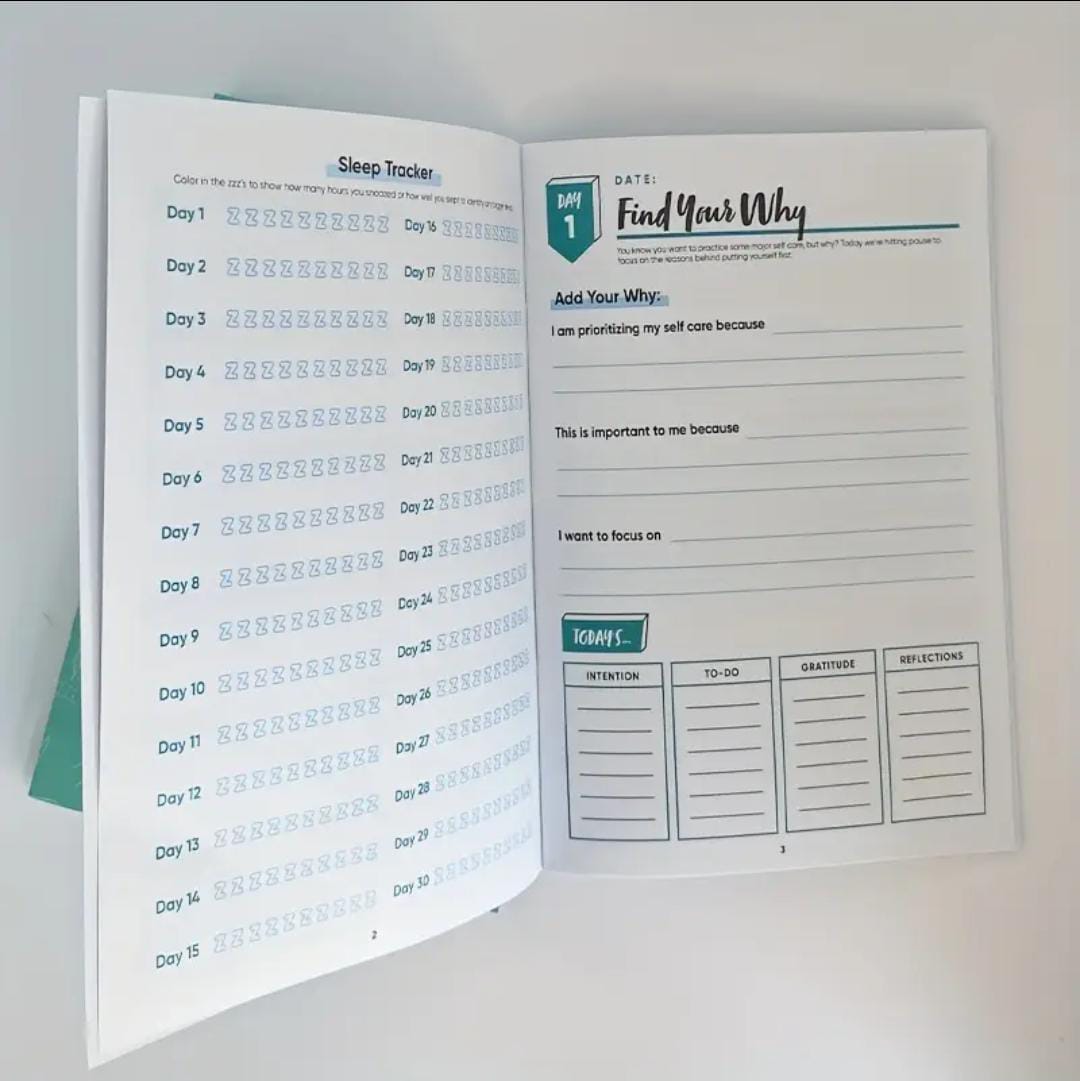Best Gift for Self & Loved Ones – 30-Day Self-Care Journal with Mood Tracker, Reflection & Sleep Log