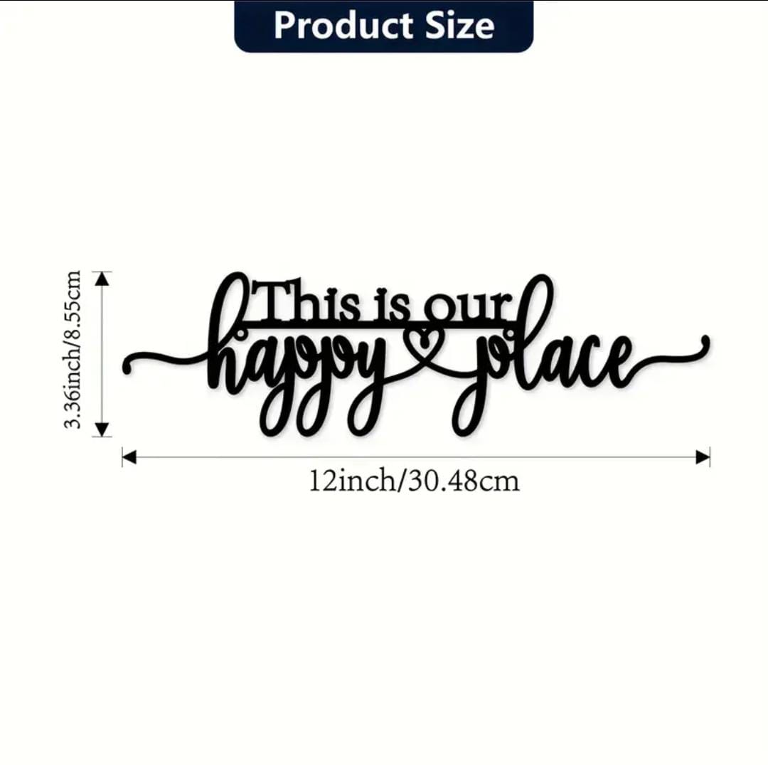 Best Gift – ‘This is Our Happy Place’ Metal Wall Decor – Heartfelt Home Artwork
